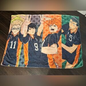 Anime Team Fleece Throw Blanket - Orange & Blue